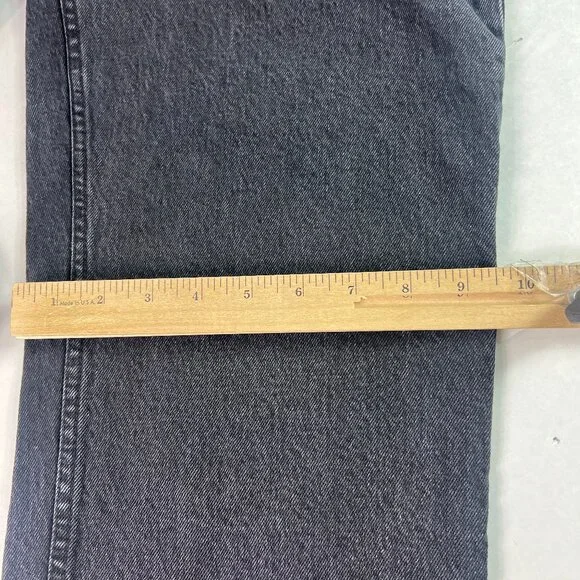 Abercrombie Fitch Jeans Women's 28x30* Low Rise Baggy Black Faded Denim Tag 25R - Picture 13 of 16